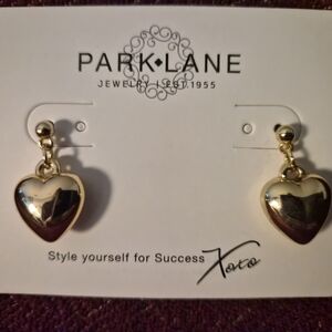 Park Lane Gold Heart Drop Earrings